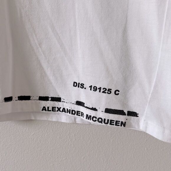 ⭕️ ALEXANDER MCQUEEN Graffiti T-Shirt White Medium - Picture 5 of 6